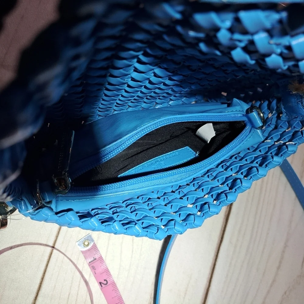 Expressions NYC Blue Woven Women's Bag Wear 2 Ways